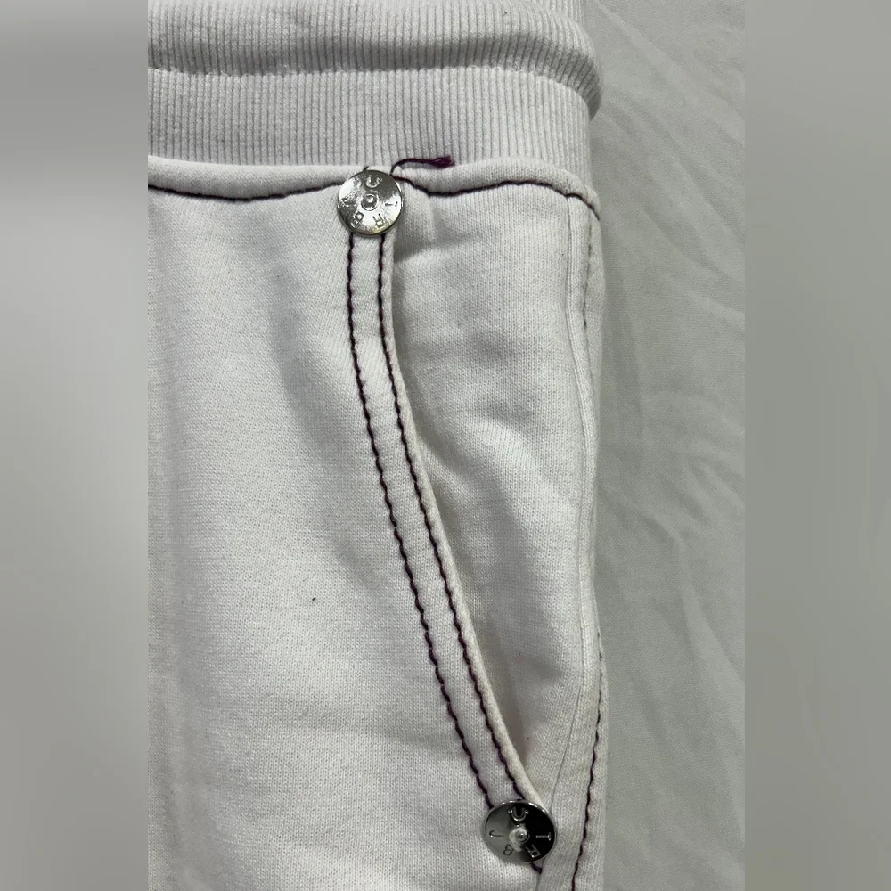 True Religion men big T 2XL jogger sweatpants white‎ grangecore athleisure sport